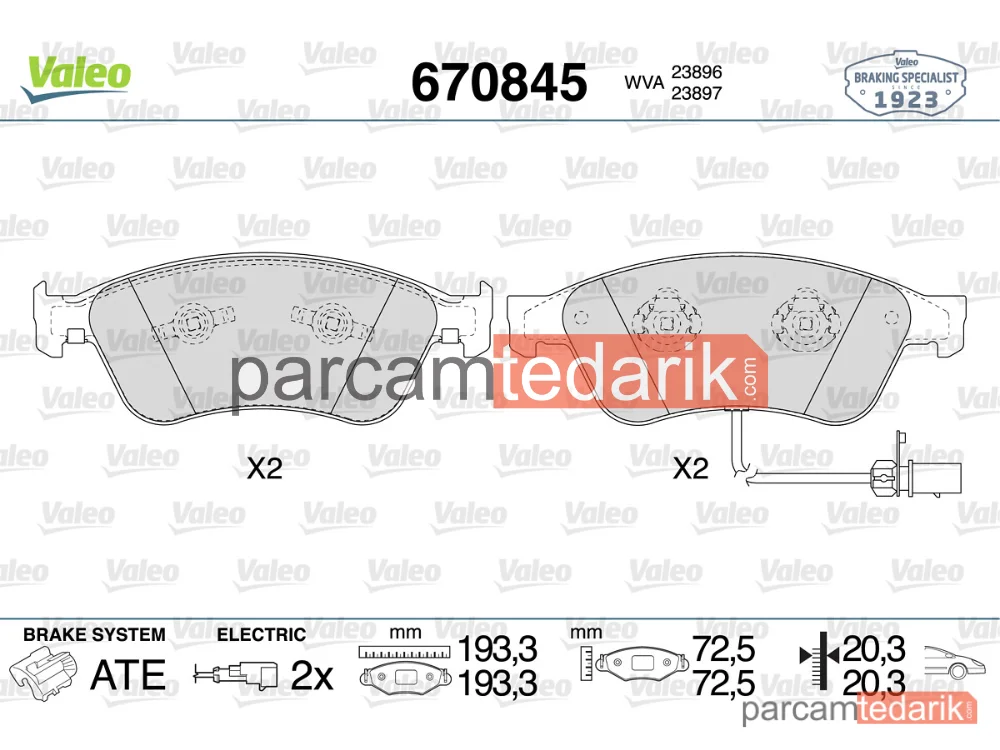 670845 | Fren Balatası — Audi A6 C6, VW Phaeton, Audi A8 D3
